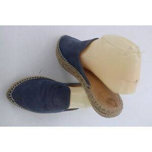 Pinaz blue suede espadrilles size 37 / 7 leather upper